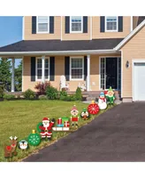 Big Dot of Happiness Very Merry Christmas Lawn Decor - Outdoor Holiday Santa Claus Yard Decor - 10 Pc