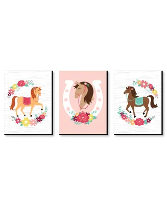 Run Wild Horses - Pony Nursery Wall Art & Kids Room Decor - 7.5 x 10" 3 Prints