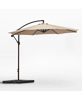 WestinTrends 10 ft Outdoor Patio Cantilever Umbrella with Weight Base