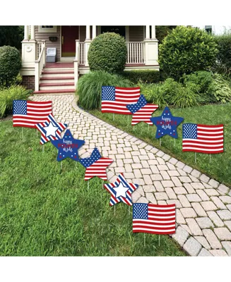 4th of July - Lawn Decor - Outdoor Fourth of July Party Yard Decor - 10 Pc