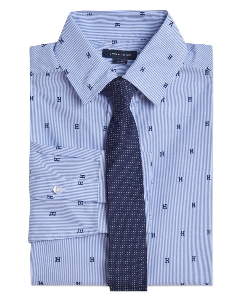 Tommy Hilfiger 2-Pc. All-Over Dot Print Shirt & Tie Set, Big Boys