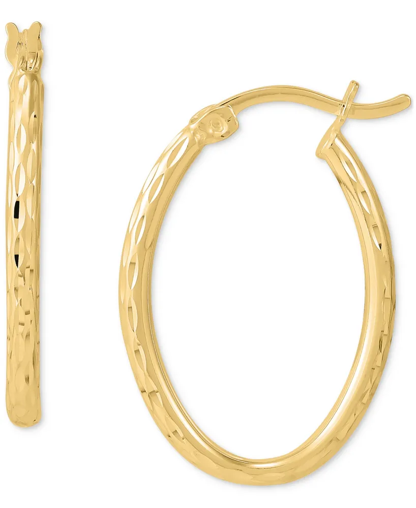 Giani Bernini Textured Oval Hoop Earrings 25mm, Created for Macy's