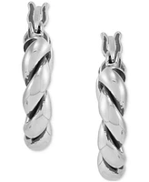 Giani Bernini Oxidized Twist Tube Small Hoop Earrings in Sterling Silver, 15mm , Created for Macy's