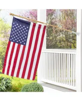 Evergreen American Flag with Wooden Flag Pole Bracket Kit