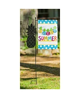 Evergreen Hello Summer Pineapple Banner Garden Burlap Flag