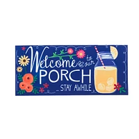 Evergreen Indoor Outdoor Doormat Bundle Set of 5 - Frame and 4 Welcome Seasonal Inserts Pumpkins Lemonade Snowman Floral