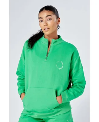 Women's Essentials Oversized Funnel Neck Zip up Sweatshirt