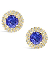 Macy's Tanzanite (-/ Ct. t.w.) and Diamond (/ Halo Stud Earrings