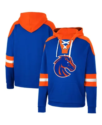 Men's Colosseum Royal Boise State Broncos Lace-Up 4.0 Pullover Hoodie