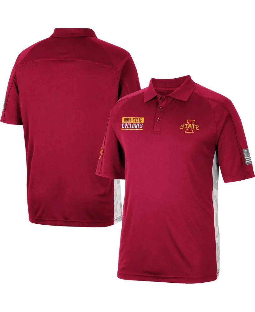 Men's Colosseum Cardinal Iowa State Cyclones Oht Military-Inspired Appreciation Snow Camo Polo Shirt