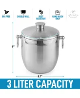 Zulay Kitchen 3 Liter Double-Wall Insulated Ice Bucket For Cocktail Bar