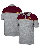 Men's Colosseum Heathered Gray, Maroon Minnesota Golden Gophers Birdie Polo Shirt