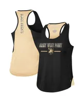 Women's Colosseum Black Army Knights Sachs 2-Hit Scoop Neck Racerback Tank Top