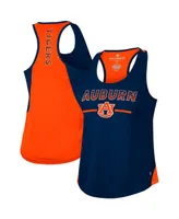 Women's Colosseum Navy Auburn Tigers Sachs 2-Hit Scoop Neck Racerback Tank Top