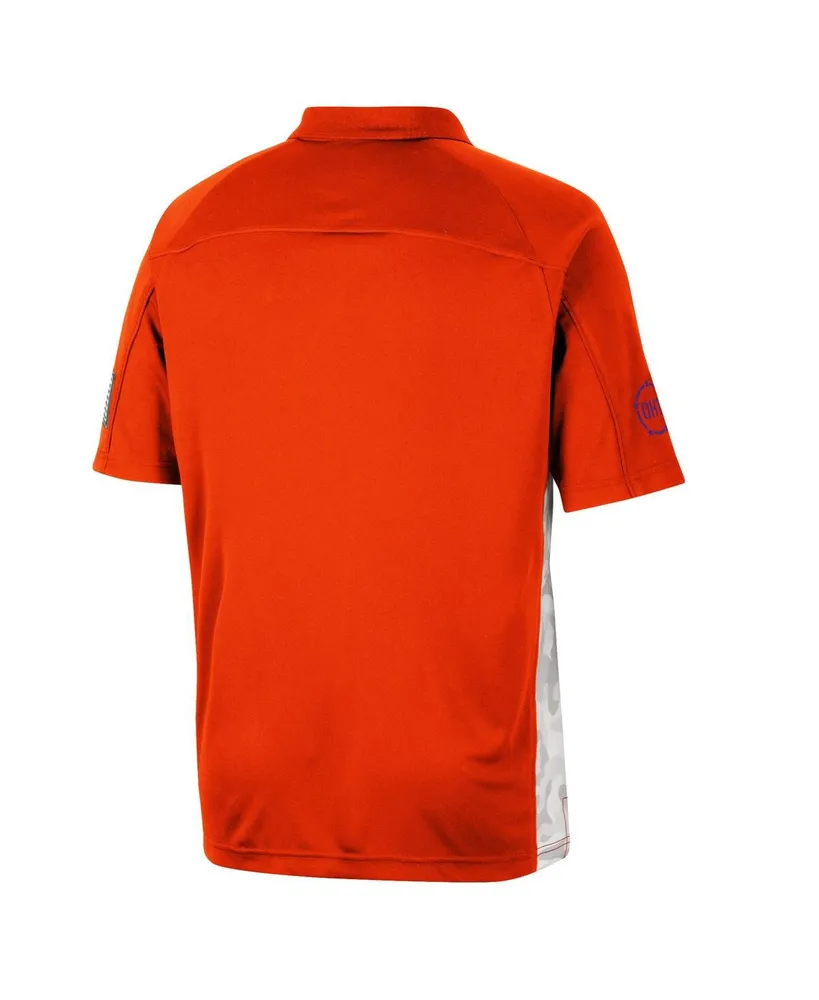 Men's Colosseum Orange Clemson Tigers Oht Military-Inspired Appreciation Snow Camo Polo Shirt