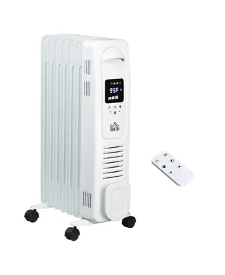 Portable Ceramic Space Heater w/ Remote & Tip-Over Protection, White