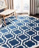 Safavieh Amherst AMT402 Navy and Beige 7' x 7' Round Area Rug