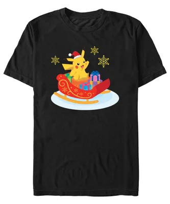 Fifth Sun Men's Pokemon Christmas Ride Short Sleeves T-shirt