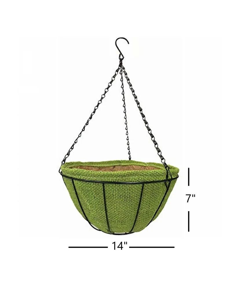 Gardener's Select GSALDJ214 Hanging Basket with Jute Coco Liner, 14