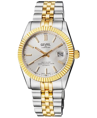 Gevril Men's West Village Swiss Automatic Two-Toned Ss Ipyg Stainless Steel Bracelet Watch 40mm