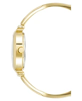 Anne Klein Women's Gold-Tone and Silver-Tone Alloy Bangle with Crystal Accents Fashion Watch 33mm Set 3 Pieces