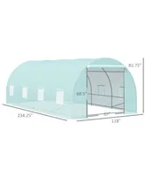 Outsunny 20x10x7ft Heavy Duty Walk-in Greenhouse Outdoor Warm House