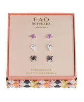Fao Schwarz Spider, Ghost and Bat Trio Earring Set, 6 Pieces