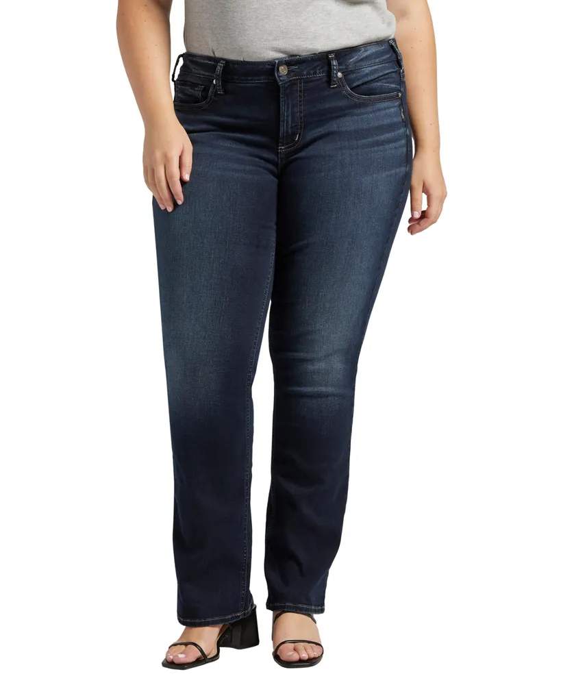 Silver Jeans Co. Women's Britt Low Rise Curvy Fit Slim Bootcut