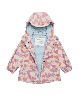 Toddler, Child Girls Apple Love Recycled Waterproof Raincoat