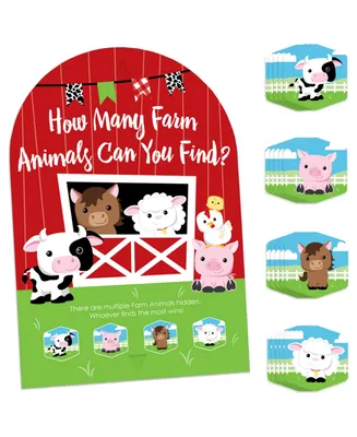 Farm Animals Baby Shower or Birthday Scavenger Hunt Hide and Find Game - Assorted Pre