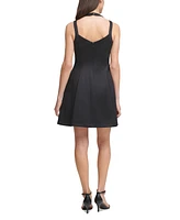 Guess Women's Sleeveless Embossed Scuba Fit & Flare Dress