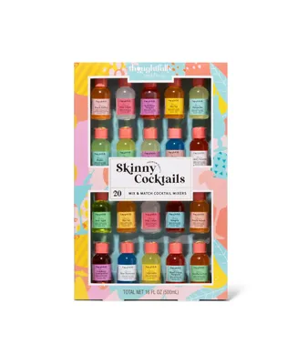 Thoughtfully Cocktails, Mix and Match Skinny Cocktail Mixers Gift Set, Set of 20 (Contains No Alcohol) - Assorted Pre
