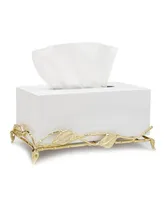 Classic Touch Tissue Box on Leaf Design Base