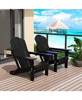 All-Weather Contoured Outdoor Poly Folding Adirondack Chair (Set of