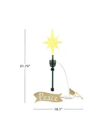 Animated Tree Topper Angel with Banner Holiday Decor