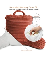 Nestl Cut Plush Striped Reading Pillow with Arms
