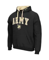 Men's Colosseum Black Army Knights Big and Tall Arch & Logo 2.0 Pullover Hoodie