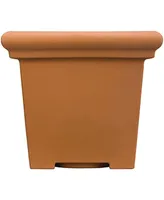 The Hc Companies Plastic Terrazzo Square Planter Terra Cotta - 20 Inch