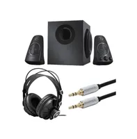 Logitech Z623 400 Watt Home Speaker System With Headphones And Audio Cable