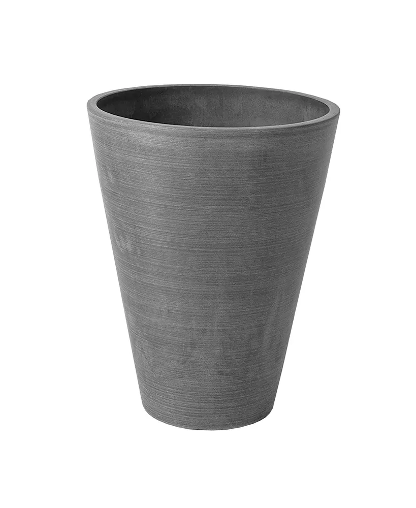 Algreen Valencia Round Flower Pot Planter Textured Charcoal 14 Inch