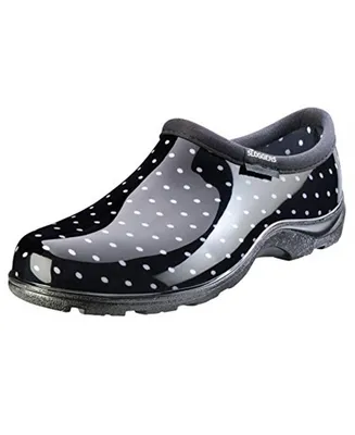Sloggers Womens Rain and Garden Shoes, Black and White Polka-Dots, Size 6