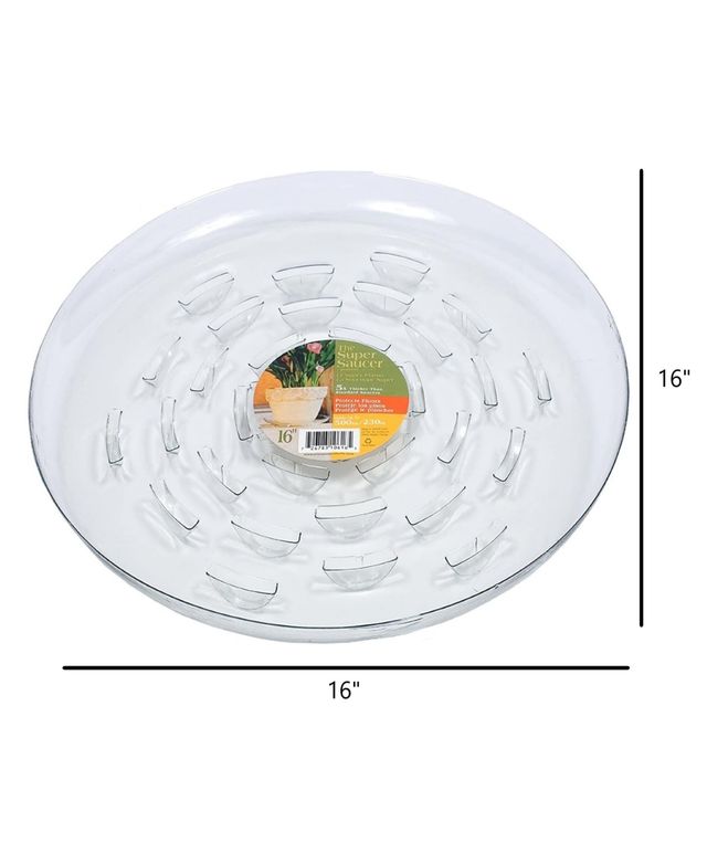 Plastec Super Plant Saucer, Clear Plastic, 16in D