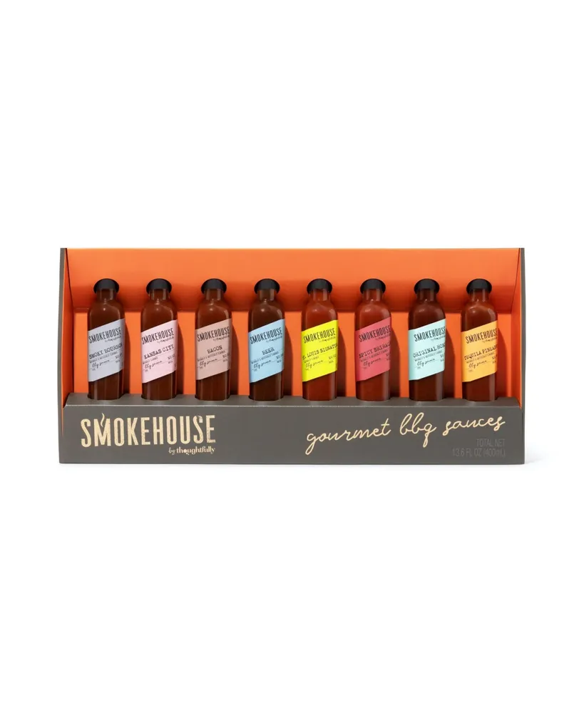 Thoughtfully Gourmet, Bangin' BBQ Sauce Variety Pack in A Travel Themed Suitcase Gift Set, Set of 15