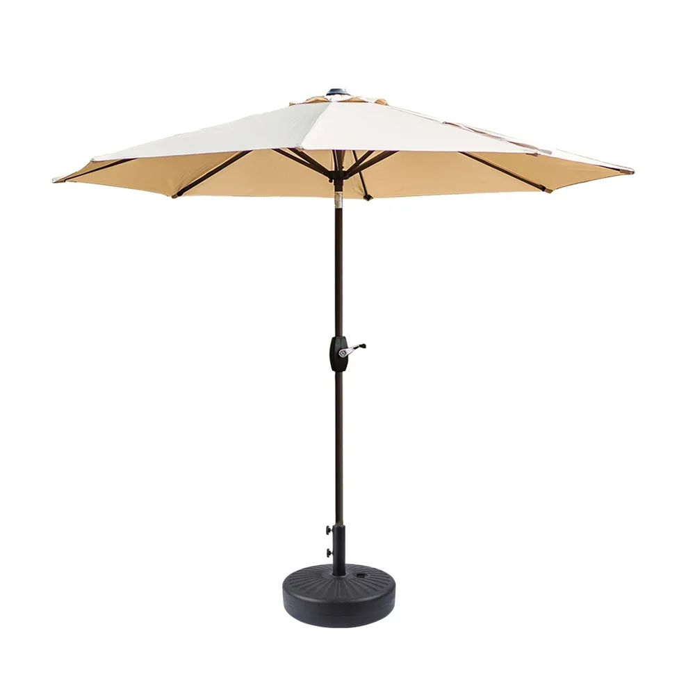 WestinTrends 9 Ft Outdoor Patio Market Umbrella with Black Round Base