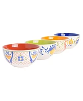Laurie Gates Tierra Tile Hand-Painted 4 Piece Bowl Set
