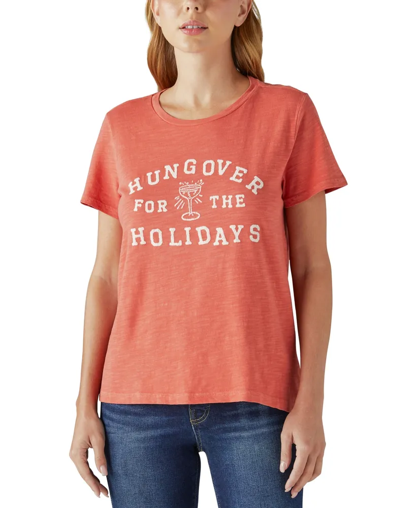 Lucky Brand Women's Cotton Hungover For The Holidays Tee