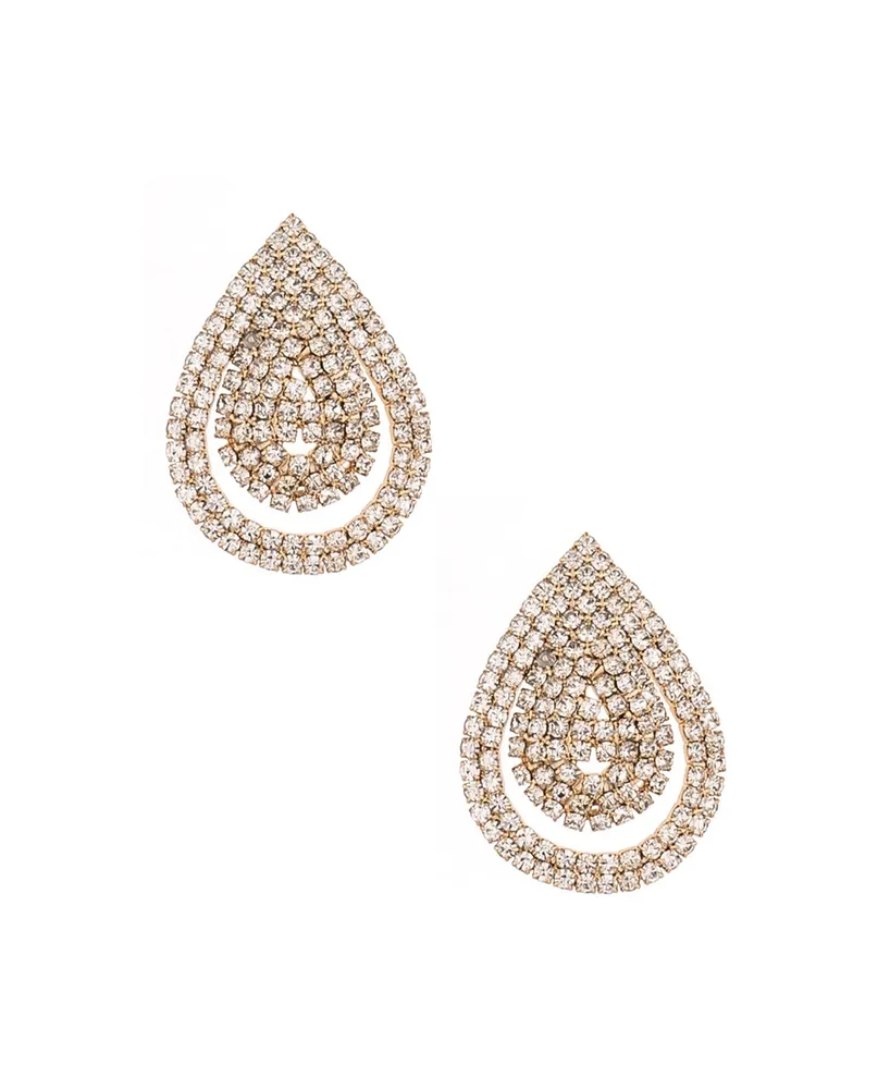 Ettika Sparkle Teardrop Studs in 18K Gold Plating