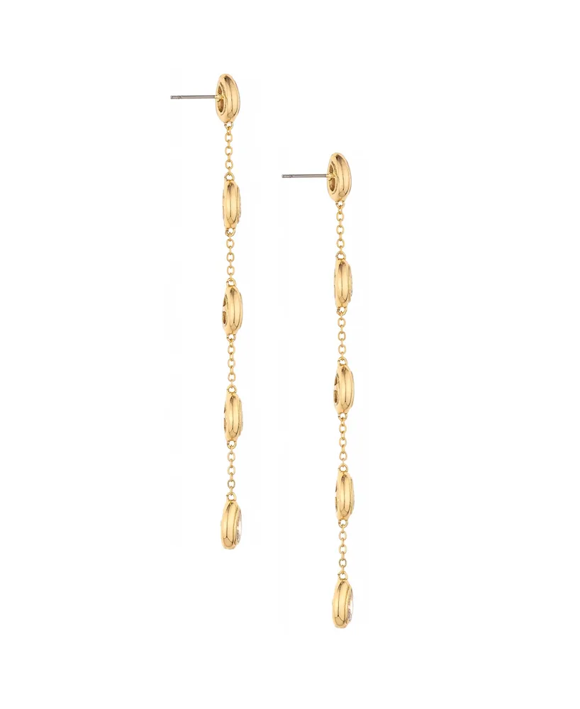 Ettika Multi-Crystal Teardrop Earrings in 18K Gold Plating
