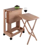 Winsome Brienda 5-Piece Wood Flip Top Snack Table Set