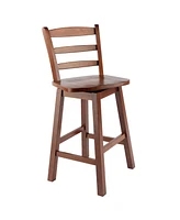 Winsome Scalera 38.4" Wood Ladder-Back Swivel Seat Counter Stool